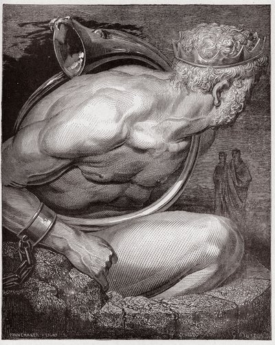 Boska Komedia (La Divina Commedia, La Divine Comedie), Inferno, Canto 31: Nimrod of the Giants - Dante Alighieri (1265-1321) - Ilustracja Gustave Dore (1832-1883) autorstwa Gustave Dore