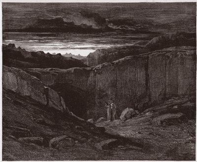 Boska Komedia (La Divina Commedia, La Divine Comedie), Inferno, Canto 3: Wergiliusz i Dante u bram piekła - autorstwa Dante Alighieri (1265-1321) - Ilustracja Gustave Dore (1832-1883) autorstwa Gustave Dore