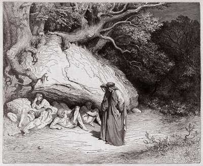 Boska Komedia (La Divina Commedia, La Divine Comedie), Inferno, Canto 4: Niewinne dusze w otchłani - autorstwa Dante Alighieri (1265-1321) - Ilustracja Gustave Dore (1832-1883) autorstwa Gustave Dore