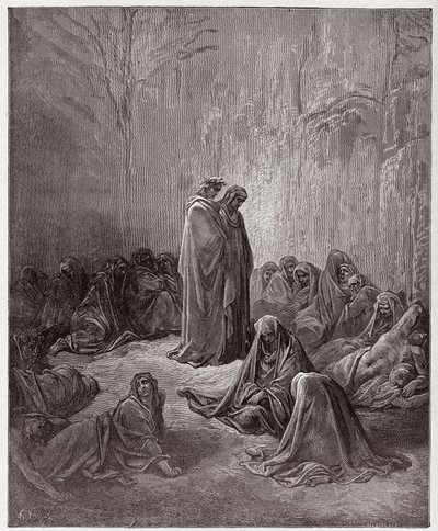 Boska Komedia (La Divina Commedia, La Divine Comedie), Purgatorio, Canto 13: Dusze zazdrosnych - Dante Alighieri (1265-1321) - Ilustracja Gustave Dore (1832-1883) autorstwa Gustave Dore