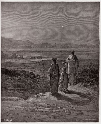 Boska Komedia (La Divina Commedia, La Divine Comedie), Purgatorio, Canto 1: Dante klęka przed Statiusem - autorstwa Dante Alighieri (1265-1321) - Ilustracja Gustave Dore (1832-1883) autorstwa Gustave Dore
