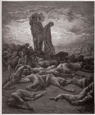 Boska Komedia (La Divina Commedia, La Divine Comedie), Purgatorio, Canto 20: Dusze skąpców - Dante Alighieri (1265-1321) - Ilustracja Gustave Dore (1832-1883) autorstwa Gustave Dore