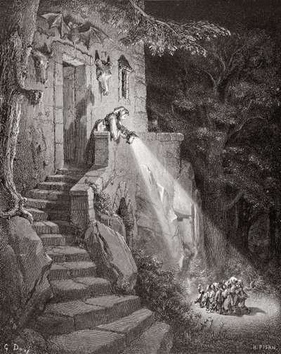 Dom wilkołaka, ryty przez Heliodore Josepha Pisana (1822-90) c.1868 autorstwa Gustave Dore