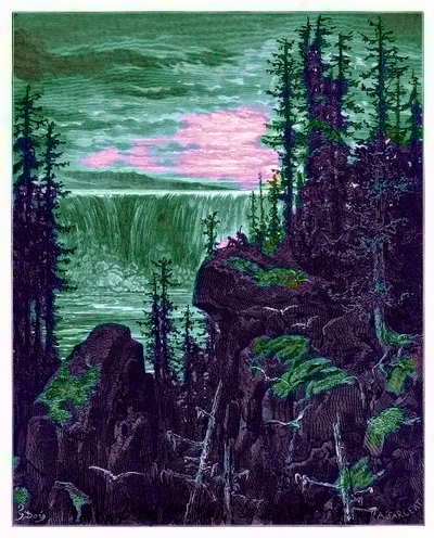 The Falls of Niagara, ilustracja z „The Dore Gallery”, rytowana przez A. Sargenta, opublikowana ok. 1890 r. (obraz ulepszony cyfrowo) autorstwa Gustave Dore