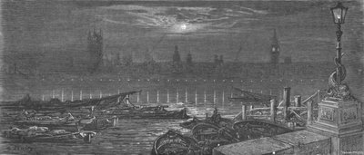 „Domy Parlamentu nocą”, 1872. autorstwa Gustave Dore