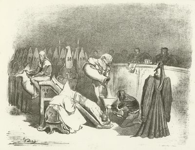 Inkwizycja - Tortury wodne (wklęsłodruk) autorstwa Gustave Dore