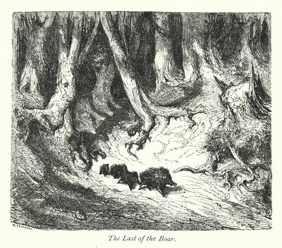 Ostatni dzik (rycina) autorstwa Gustave Dore