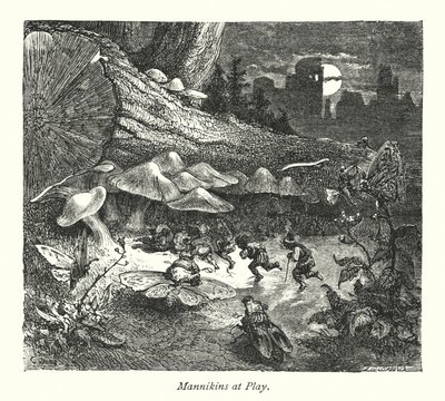 Zamek Mannikinów (rycina) autorstwa Gustave Dore