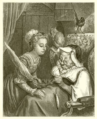 Księżniczka i wróżka Spite autorstwa Gustave Dore