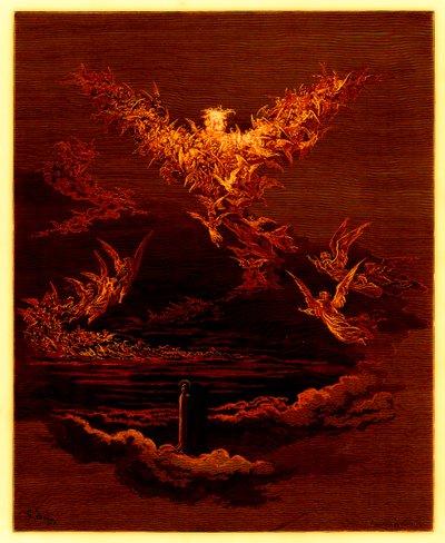 Wizja szóstego nieba, ilustracja z „Galerii Dore”, rytowana przez Stephane Pannemakera (1847-1930), opublikowana ok. 1890 r. (obraz ulepszony cyfrowo) autorstwa Gustave Dore
