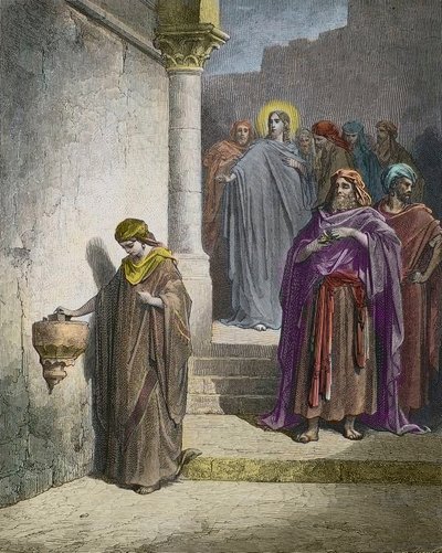 Roztocz wdowy (Ofiara wdowy) - rycina Gustave Dore - późniejsza kolorystyka autorstwa Gustave Dore