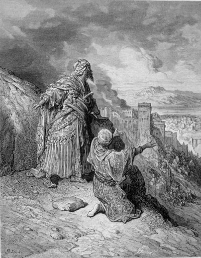 Ostatni z królów arabskich opuścił Grenadę po jego oblężeniu przez katolików w 1492 roku. Grawer Gustave Doré autorstwa Gustave Dore