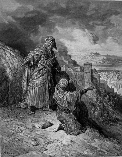 Ostatni z mauretańskich królów opuszcza Granadę - rycina Gustave Doré autorstwa Gustave Dore
