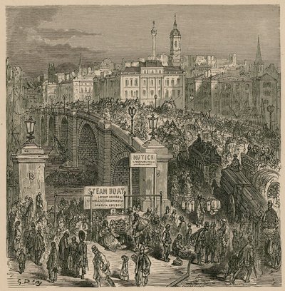 Ruch na moście londyńskim autorstwa Gustave Dore