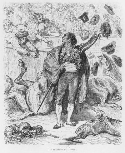 Triumf matadora, grawerowany przez Boetzel autorstwa Gustave Dore
