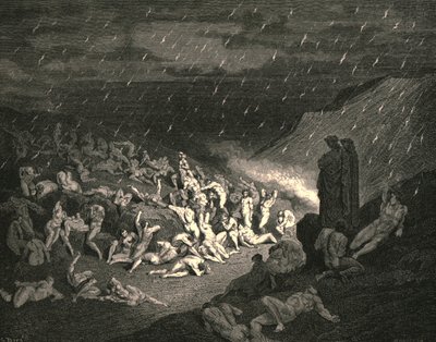 Nieustanna gra nieszczęsnych rąk, około 1890 roku. autorstwa Gustave Dore