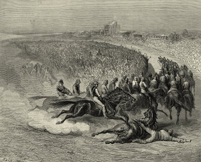 Wiktoriańskie Derby na rogu Tattenham autorstwa Gustave Dore