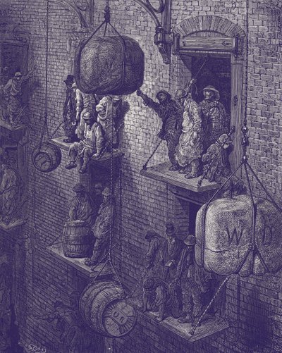Magazyn wiktoriański w Londynie autorstwa Gustave Dore