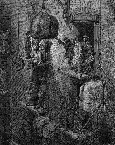 Magazyn wiktoriański w Londynie autorstwa Gustave Dore