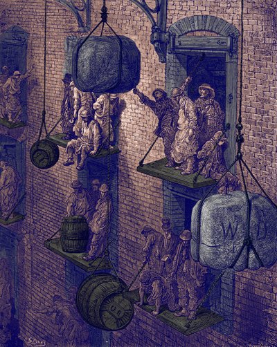 Magazynowanie w mieście autorstwa Gustave Doré autorstwa Gustave Dore