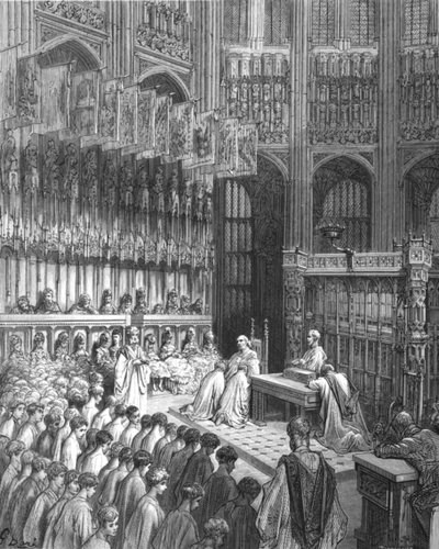 „Opactwo Westminsterskie – Potwierdzenie Westminster Boys”, 1872. autorstwa Gustave Dore