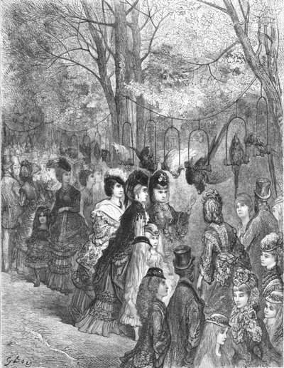 „Ogrody zoologiczne – spacer papug”, 1872. autorstwa Gustave Dore