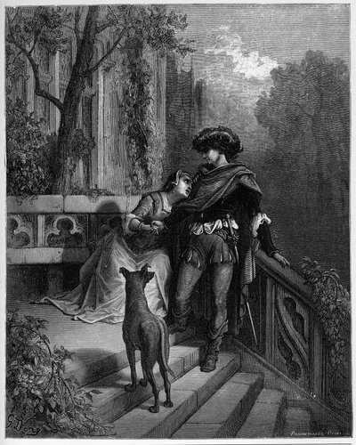 les deux pigeons - dwa gołębie - z "Bajek" Jeana de La Fontaine autorstwa Gustave Dore