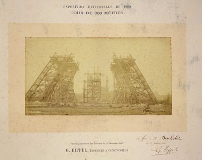 Budowa wieży Eiffla autorstwa Gustave Eiffel