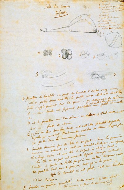 Rysunki klejnotów dla Salammbô, c1858 autorstwa Gustave Flaubert