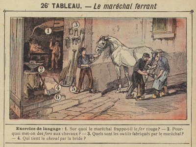 Le marechal ferrant (kolor lito) autorstwa Gustave Fraipont