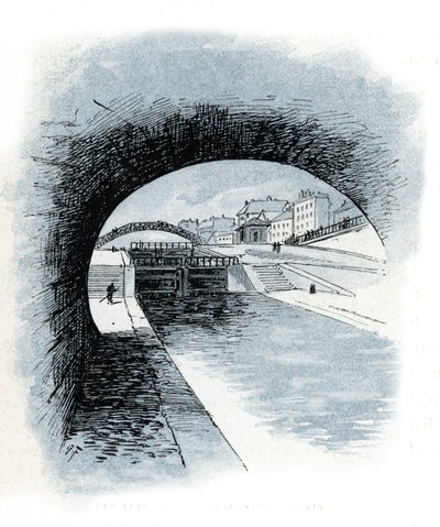 Les ecluses du canal Saint Martin, Paris (Widok na śluzy kanału Saint-Martin, Paryż) Rysunek Gustave