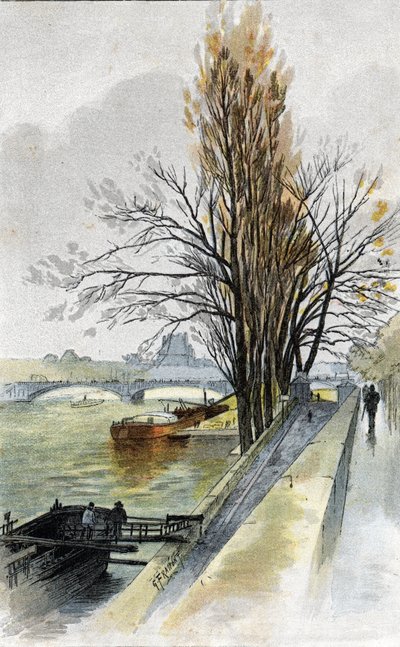 Widok mostu solferino z Quai d