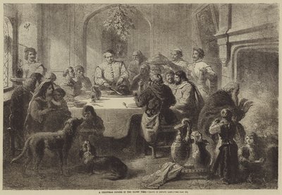 Kolacja wigilijna w dawnych czasach autorstwa Gustave Janet