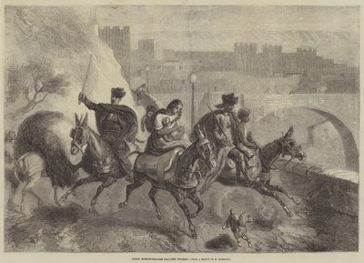 Cygańscy handlarze końmi opuszczający Toledo autorstwa Gustave Janet