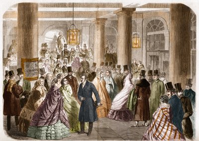 Teatr włoski (Salle Ventadour) został wydany w Paryżu w 1858 roku. Rysunek Gustave Janet, rycina Jahyer. autorstwa Gustave Janet