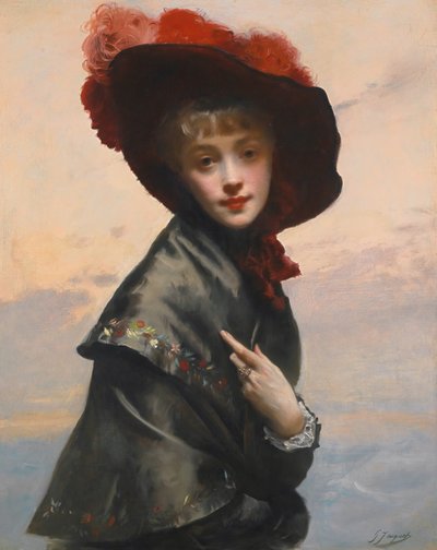 Pani w kapeluszu. autorstwa Gustave Jean Jacquet