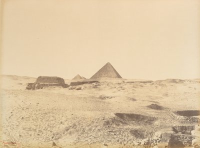 Piramidy w Gizie, 1865-69. autorstwa Gustave Le Gray