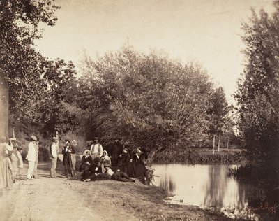 Scena nad stawem w młynie Petit-Mourmelon, 1857. autorstwa Gustave Le Gray