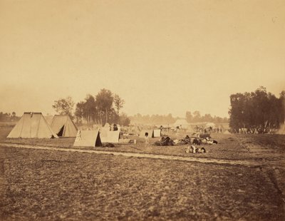 [Namioty i sprzęt wojskowy, Camp de Chalons]. autorstwa Gustave Le Gray