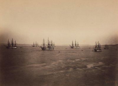 Flota francuska i angielska, Cherbourg, sierpień 1858. autorstwa Gustave Le Gray