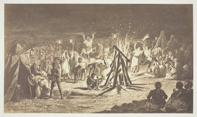 Bez tytułu [Obraz ogniska w Camp de Chalons przez Bénédicta Massona], 1857. autorstwa Gustave Le Gray