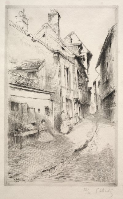 Ulica szkolna w Troyes autorstwa Gustave Leheutre