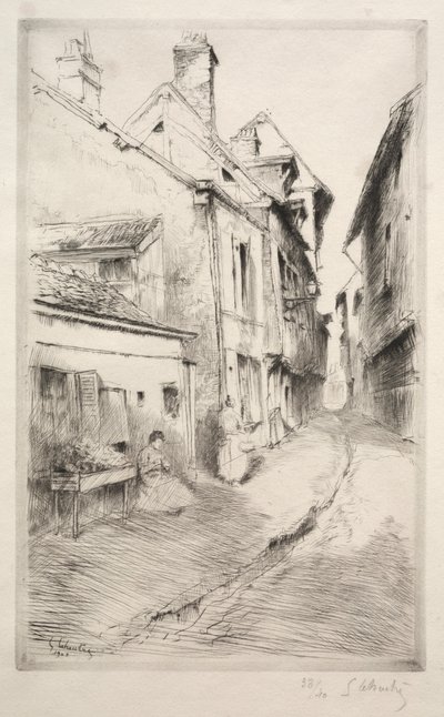 Ulica Szkolna w Troyes, 1902. autorstwa Gustave Leheutre