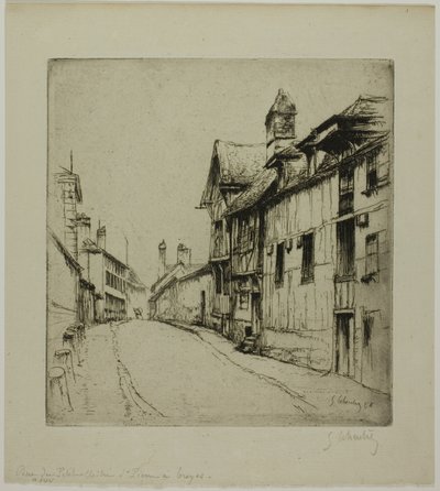 Ulica Małego Klasztoru, Troyes autorstwa Gustave Leheutre
