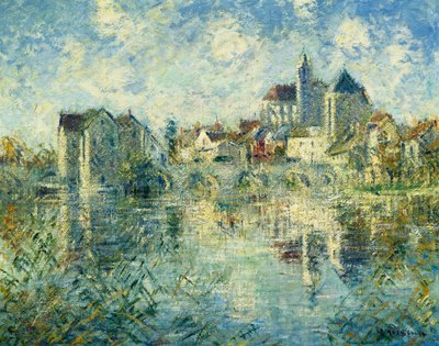 Moret-sur-Loing, Most i Kościół; Moret-sur-Loing, most i kościół, ok. 1935 autorstwa Gustave Loiseau