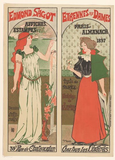 Plakat Edmonda Sagota Edmond Sagot Sylwester do Pań (tytuł na obiekcie) autorstwa Gustave Marie