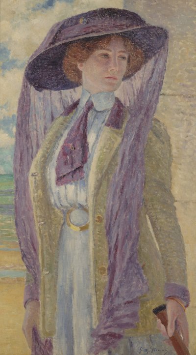 Kobieta z Purpurowym Kapeluszem autorstwa Gustave Max Stevens