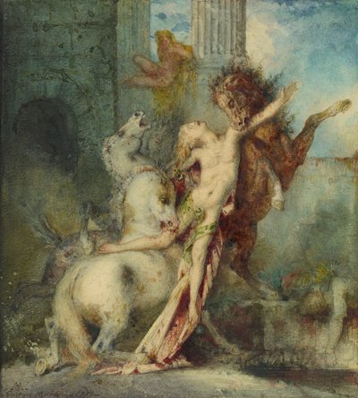 Diomedes pożarty przez konie autorstwa Gustave Moreau