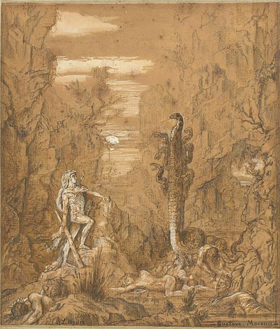Herkules i hydra z Lerny autorstwa Gustave Moreau