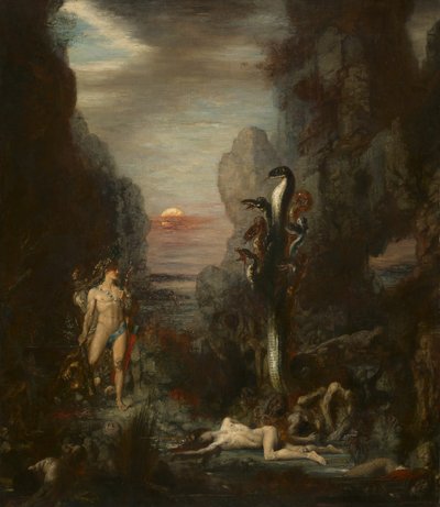 Herkules i Hydra lerneńska, 187576. autorstwa Gustave Moreau